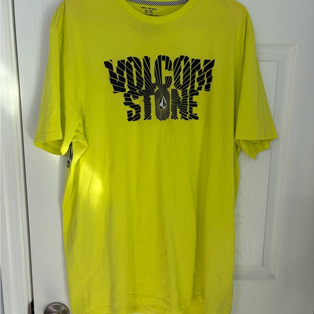Volcom Men's Neon Yellow Graphic Tee
